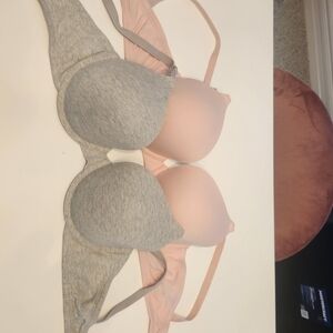 Tagline:✨ 2-Pack T-Shirt Bras Bundle – Fruit of the Loom 36C | Nude & Heather